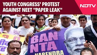 NEET Row  Youth Congress Members Protest In Delhi Against NEET quotPaper Leakquot [upl. by Cung]