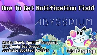 Tap Tap Fish  AbyssRium How to get quotNotificationquot Fish Whale Shark Red Weedy etc [upl. by Raquel]