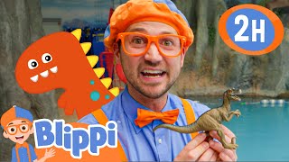 Blippi Meets Stanley The Dinosaur  2 HOURS OF BLIPPI TOYS  Educational Videos for Kids [upl. by Anauqal]