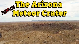 Flying Over Impact Drone View of Arizonas Meteor Crater [upl. by Oakman]