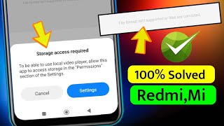 Storage Access Required Problem In Redmi Mi Phone  Redmi Mobile Ki Gallery Me Video Play Nhi Ho Rha [upl. by Dustman]