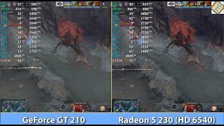 Radeon R5 230 HD 6450 vs GeForce GT 210  Dota 2  Very low spec [upl. by Eulaliah]