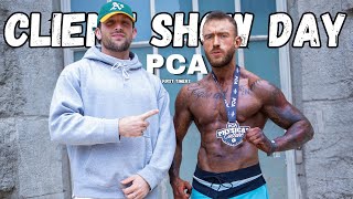 CLIENT SHOW DAY  PCA FIRST TIMERS  BIGGEST LESSONS FROM YOUR FIRST BODYBUILDING SHOW [upl. by Tisdale224]