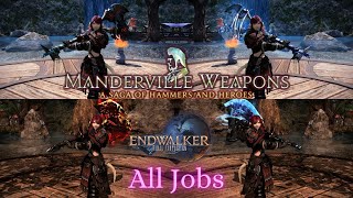 All Manderville Relic Weapons All Jobs  All Stages  FFXIV Endwalker [upl. by Alcine606]