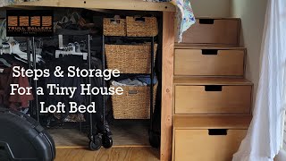 Building Loft Bed Steps With Build In Storage For A Tiny House [upl. by Einimod]