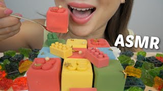 LEGO Mousse Cake ASMR Relaxing soft Eating Sounds  NE Lets Eat [upl. by Ainnos728]