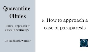 Approach to Paraparesis  Clinic 5  Neurology  Quarantine Clinics [upl. by Naga587]