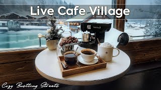 Live Cafe Village  Immerse Cozy Bustling amp Sweet Jazz on Streets in this Winter Holidays 🪔❄️ [upl. by Aekim]