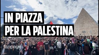 Manifestazione per la Palestina la giornata a Roma prima degli scontri in migliaia in piazza [upl. by Hodgkinson]