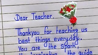 Teachers day Card writing in englishTeachers Day 2024Teachers Day letter in englishTeachers Day [upl. by Dnomde929]