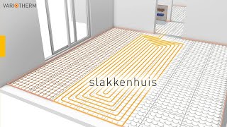 Animatie installatiestappen Variokomp droogbouw vloerverwarming [upl. by Stephens]