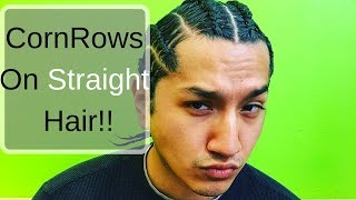 Cornrows on Straight Hair [upl. by Sams]