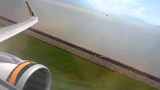 Full Power Takeoff  TigerAir A320  Macau to Singapore [upl. by Gerianna911]