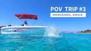 POV Trip 3  Boat rent and freediving in Vourvourou Sithonia Greece 4K [upl. by Naawaj]