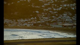 Lyall Bay Wellington Airport Brooklyn wind turbine Lyall Bay Surf Cam Live [upl. by Shotton]