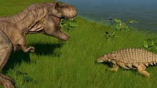 Nodosaurus vs TRex Indominus Rex Indoraptor Spinosaurus amp Giganotosaurus 1080p 60FPS [upl. by Atteuqaj]