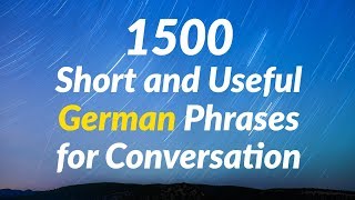 1500 Short and Useful German Phrases for Conversation [upl. by Moitoso]