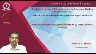 cy12noc19 lec37 Understanding Protein ligand interaction by NMR Chemical exchange [upl. by Eladal]