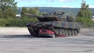 Panzer Leopard 2A6 überrollt Auto Car squashed by tank ♦ Tank crushing Car Bundeswehr PKW [upl. by Joachim]