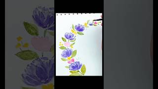 easy watercolour painting  freehand paintingshorts art youtubeshorts [upl. by Malcah]