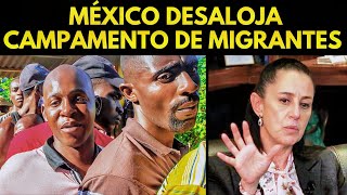 ¡ASI SE HACE MÉXICO DESALOJA CAMPAMENTO DE MIGRANTES HAITIANOS [upl. by Anola]