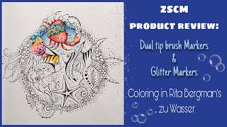 ZSCM product Review and coloring in Rita Bergman’s Die Welt Unter der Lupe zu Wasser [upl. by Enylodnewg]