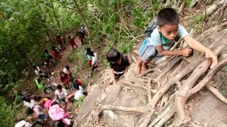 Zamboanga del Norte students trek dangerous mountain trail to school  KMJS [upl. by Yrogerg]