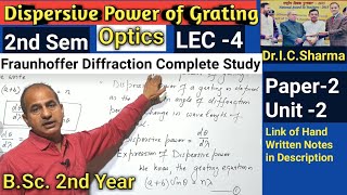 Disperssive Power of a Grating for BSc 2nd Year  Definition and Expression of Grating  IC Sir [upl. by Candice]