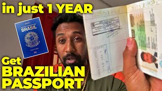 Brazilian PASSPORT in 1 Year  Permanent Residence  How to Get PR  Brazil Nationality  ब्राज़िल [upl. by Jenine289]