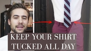 The SECRET to Keeping Your Shirt Tucked ALL Day  How To Tuck In A Shirt [upl. by Ahsitauq]