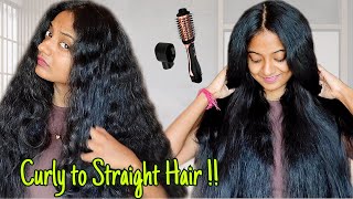 Curly To Straight Hair using UrbanYog 3 in 1 Hot Airbrush Amazon finds How to straight Curly Hair [upl. by Atul]