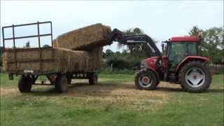 Unloading big bale wheat straw Part 2 [upl. by Shepp]