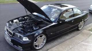 BLACK BMW E36 325I COUPE SOUND CHECK [upl. by Anayia260]