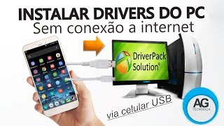 Como instalar todos drivers do PC sem conexão a internet com celular [upl. by Terrej]