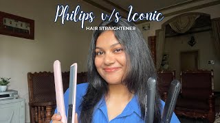 Ikonic Vs Philips Hair Straightener Which one should you pick✨ Birjees Aamira [upl. by Nytsirhc]