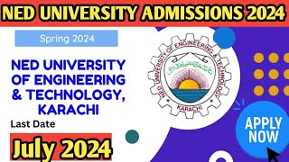 How to apply in Ned University Karachi  Complete online admission form 2024 [upl. by Malas]