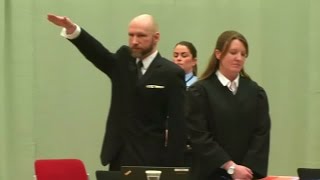 Massenmörder Breivik zeigt erneut HitlerGruß [upl. by Novak]