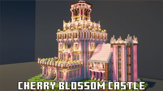 How to build Cherry Blossom Castle  Minecraft Tutorial [upl. by Itnaihc]