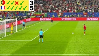 Portugal vs France 35 Full PenaltyShootout EURO 2024 QuarterFinal [upl. by Trellas744]