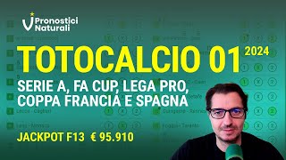 1° Totocalcio 2024 con Jackpot Formula 13 ma selezione partite da lancio della monetina [upl. by Ettenwahs]