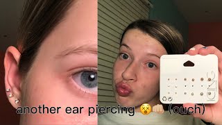 getting my third lobe piercings [upl. by Hayalat439]