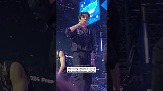 jake blowing a kiss to the kcon crowd and jungwon throwing confetti at end of mcountdown stage [upl. by Rorie]