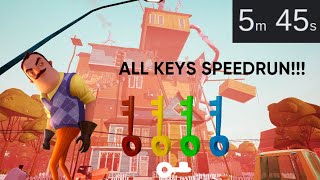 Hello Neighbor Act 3 All Keys Speedrun 545 [upl. by Leeanne]