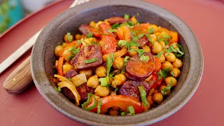 Recette pas chère et complète de pois chiches au chorizo et un ingrédient inattendu [upl. by Nessa]