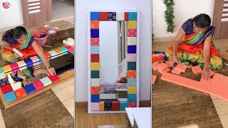 Decor Your Room With This Designer Mirror  Repurpose Old Clothes Ideas  DIY [upl. by Ninon55]