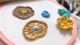 Buttonhole stitch flower  Embroidery tutorial for beginners [upl. by Uile]