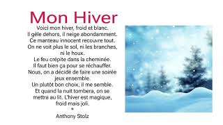 poésie mon hiver CP CE1 CE2 poésie [upl. by Baler]