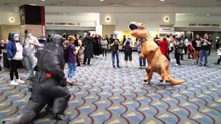 KamiCon Godzilla vs T Rex fight [upl. by Publea]