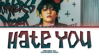 Jung Kook 정국 Hate You Lyrics Color Coded Lyrics [upl. by Mccollum]