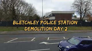 Bletchley Police Station Demolition Day 2 12 Jan 24 bletchley miltonkeynes [upl. by Naimaj]